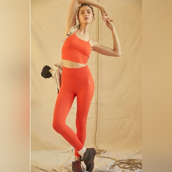 FP Movement Free Throw High Waist Ribbed Leggings M/L Ripe Persimmon NWOT FP058 - Picture 1 of 9